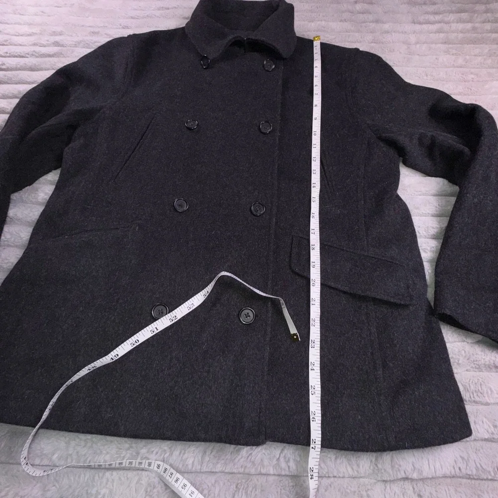 J. Crew Cashmere‎ Blend Wool Pea Coat Women's Medium Double Breasted Gray - Picture 5 of 11